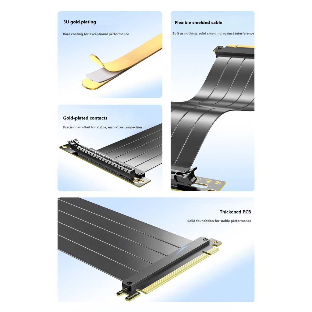 Przedłużacz PCIe 3.0 / 4.0 X16 – Pcie 4.0 X16 Riser Cable 90 Degree recenzja i cena